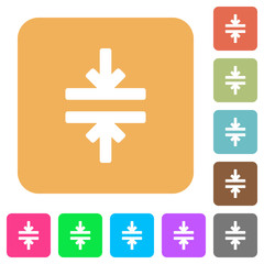 Obraz premium Horizontal merge tool rounded square flat icons