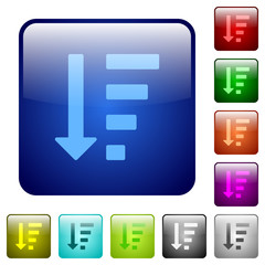 Descending ordered list mode color square buttons