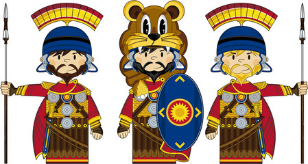Cute Cartoon Roman Centurion Soldiers