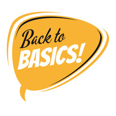 back to basics retro speech bubble