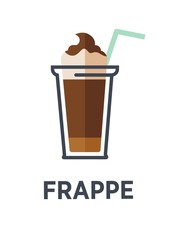 Coffee drink cup vector flat icon for takeaway cafe menu