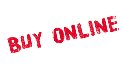 Buy Online rubber stamp. Grunge design with dust scratches. Effects can be easily removed for a clean, crisp look. Color is easily changed.