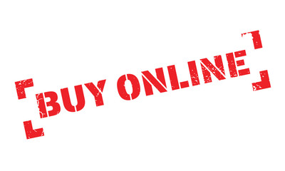 Buy Online rubber stamp. Grunge design with dust scratches. Effects can be easily removed for a clean, crisp look. Color is easily changed.