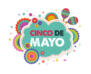 Fototapeta na wymiar Cinco de mayo, Mexican fiesta banner and poster design with flags, decorations,