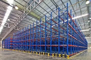 Papier Peint photo Bâtiment industriel Warehouse industrial shelving storage system