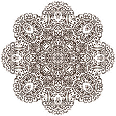 Vector mandalapattern of henna floral elements