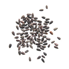 Seeds of hyssop (Hyssopus officinalis) isolated on white background