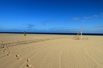 sports net on the  beach Santa Maria, Sal Island , CAPE VERDE