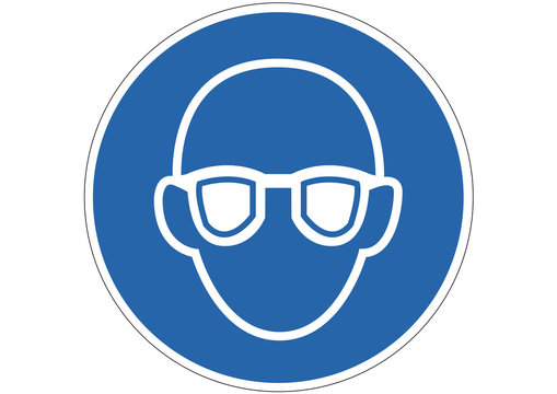 Schild Schutzbrille tragen Pflicht Stock Vector | Adobe Stock
