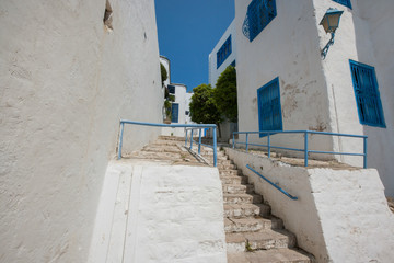 Traditional houses and staircases, Tunis, Tunisia