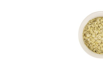 Oatmeal in bowl isolated on white background