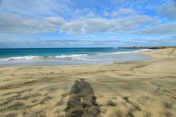 Shadows on the beach Santa Maria, Sal Island , CAPE VERDE
