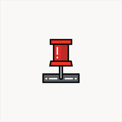 push pin icon flat design