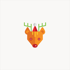 reindeer icon flat design