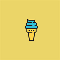 ice cream icon flat design