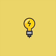 bulb icon flat design
