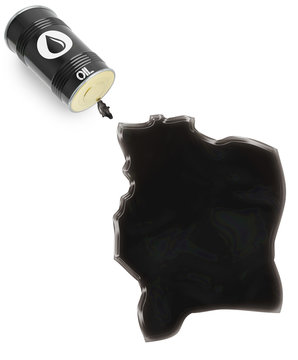 Glossy oil spill in the shape of Cote d'Ivoire (series)
