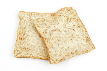 slice brown bread and white bread isolated on background
