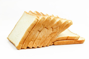 slice brown bread and white bread isolated on background