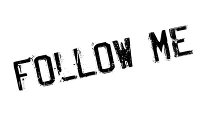 Follow Me rubber stamp. Grunge design with dust scratches. Effects can be easily removed for a clean, crisp look. Color is easily changed.