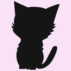 Black cat vector silhouette isolated