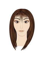 female face close-up isolated on a white background art creative vector element for design