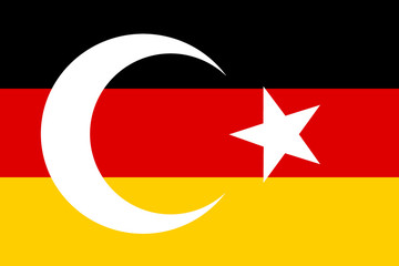 Amazing Turkish combined flag