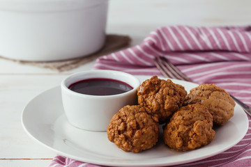 Meatballs with cherry sauce