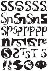 Naklejka premium Cats and Dogs in letters