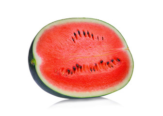 half of fresh watermelon isolated on white background.