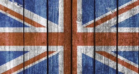 Fototapeta na wymiar Wood Planks - British Flag