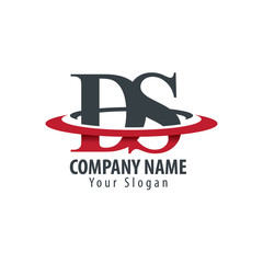 Initial Letter DS With Overlapping Swoosh Circle Logo