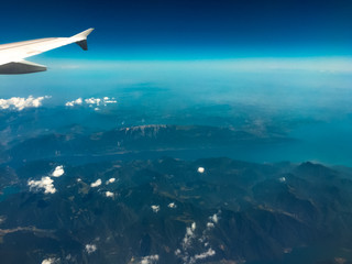 Mountain view from airplane