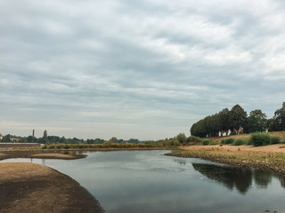 River at polish border on a cloudy day