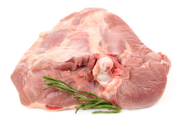 turkey meat on a white background