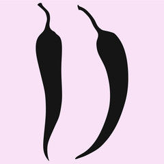 chili pepper set vector silhouette isolated 