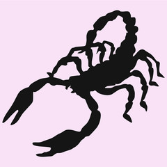 Scorpion silhouette vector isolated