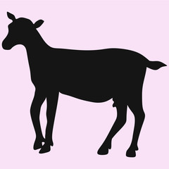 Goat vector silhouette isolated