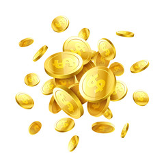 Gold 3d coins 