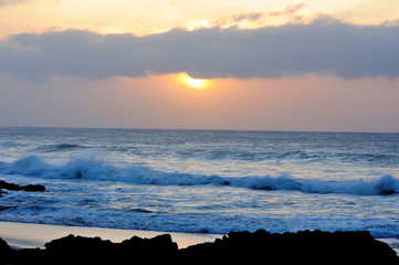 sunset in the ocean