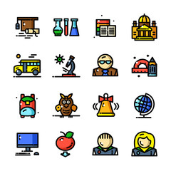Thin line Knowledge icons set, vector illustration