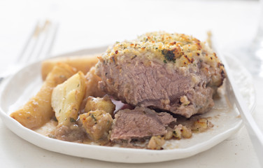 Herb parsnip crusted lamb