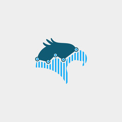 Fototapeta premium eagle finance logo. animal logo with statistic concept