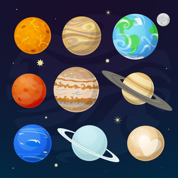 Planets of the solar system, vector illustration