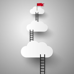 business concept, Ladder up to success