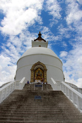 Pokhara Shanti Stupa is a Buddhist pagoda-style monument on a hilltop in Ananda hill of the former Pumdi Bhumdi Village Development Committee, in the district of Kaski, Nepal[1] 