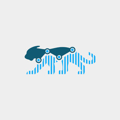 leopard finance logo. animal logo with statistic concept