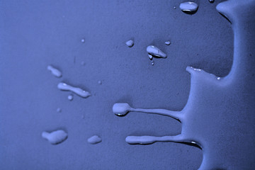 Water on blue background - close up
