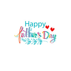 Happy Fathers Day  Lettering card. Hand drawn calligraphy.