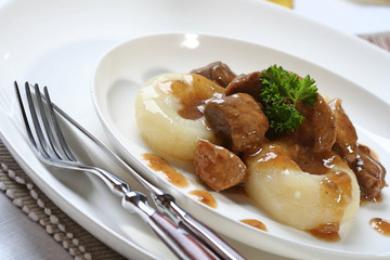 Close up of silesian dumplings